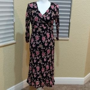 L Floral Motherhood Maternity Dress